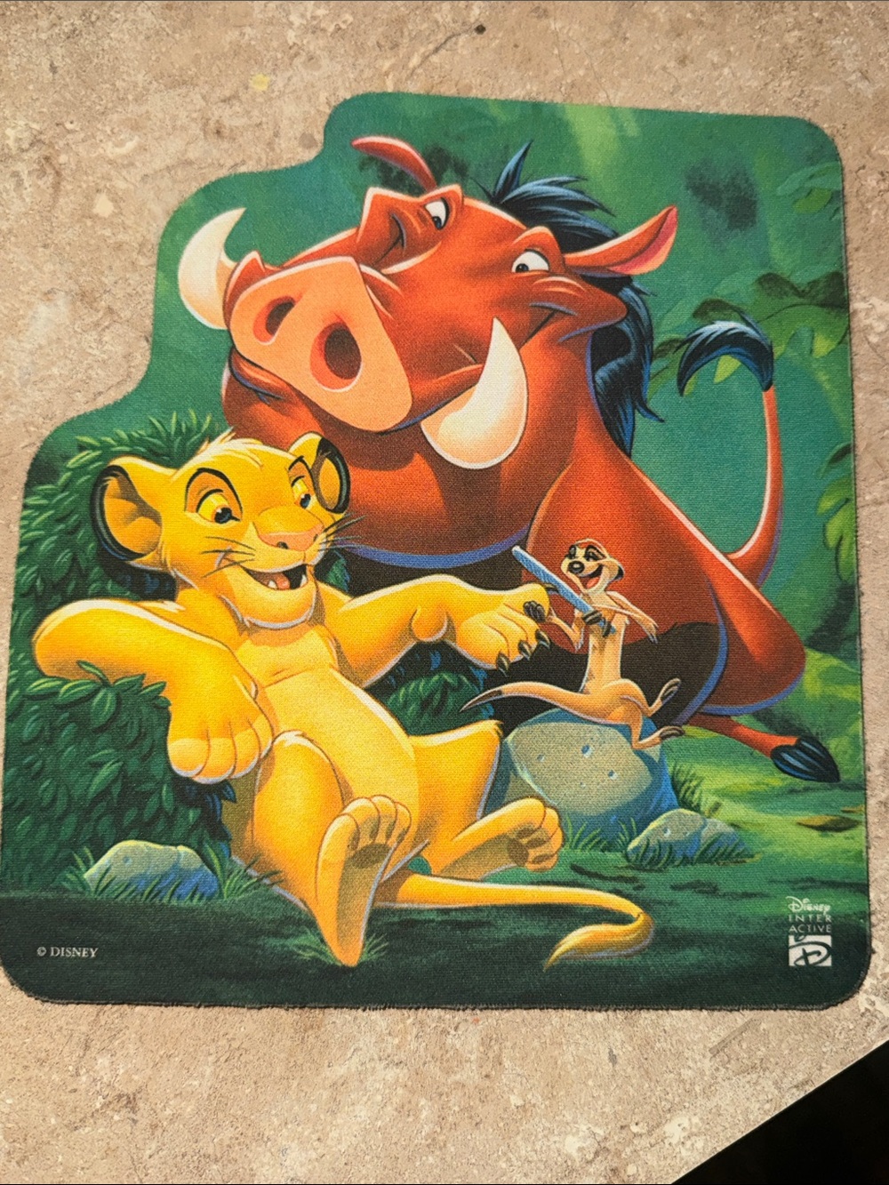 Disney Lion King mousepad Featuring Simba, Pumbaa & Timon